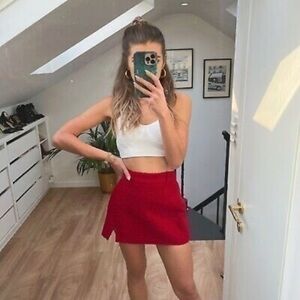 Zara Textured Tweed Mini Skirt